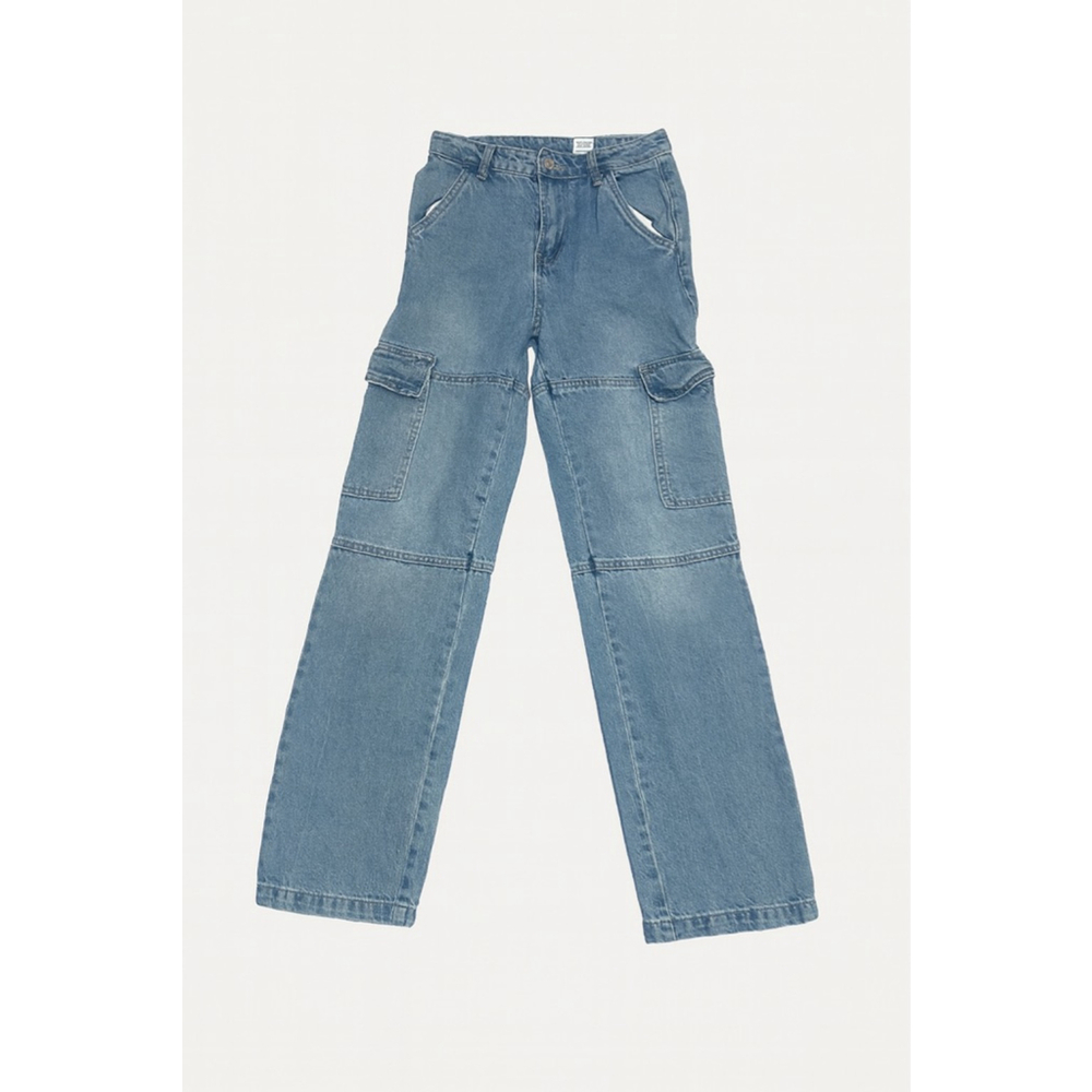 Women's S.O.N.G. Blue Denim Cargo Jeans Size 00
#021 - Picture 2 of 6
